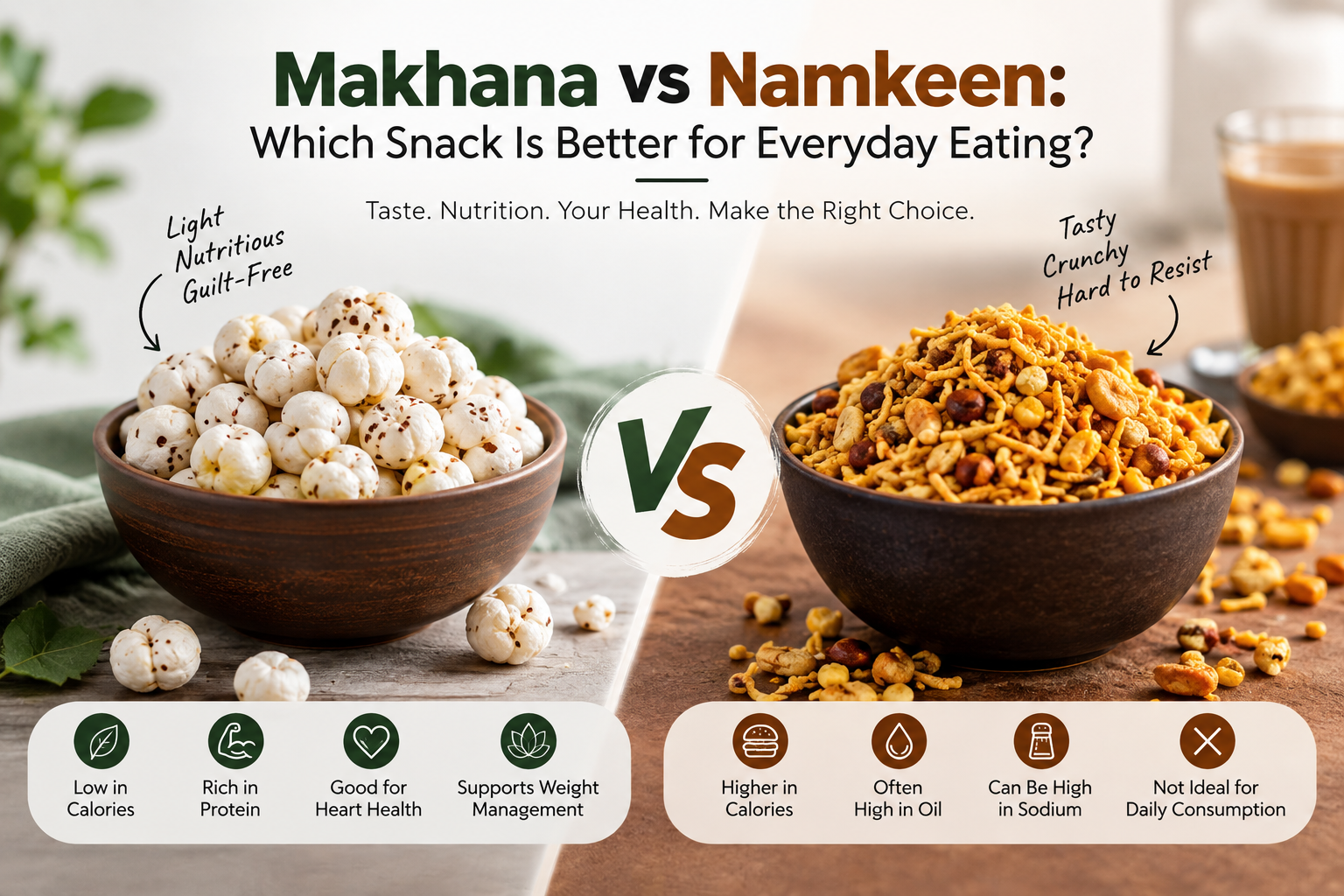 Makhana vs Namkeen: Which Snack Is Better for Everyday Eating?