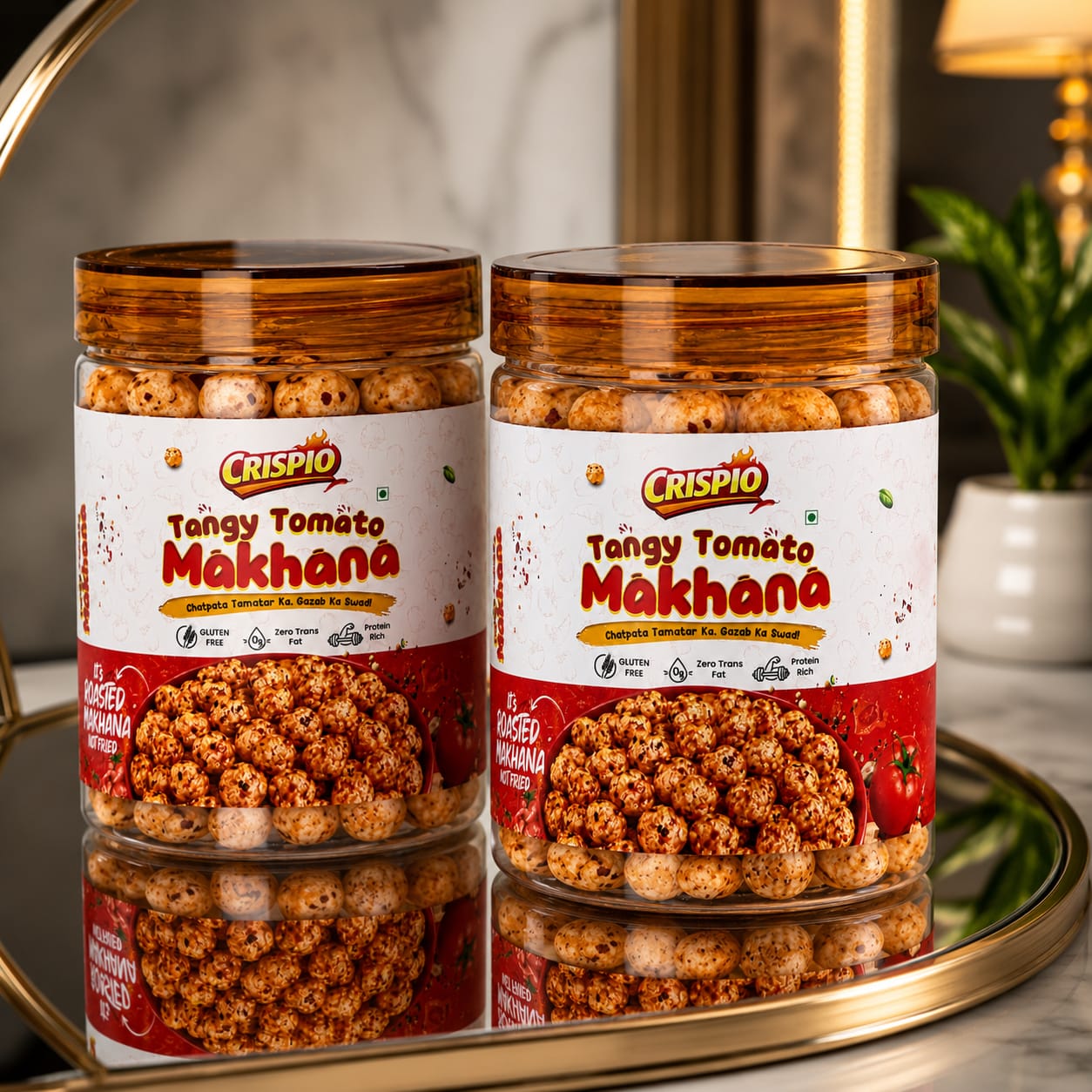 Crispio Tangy Tomato Makhana – Pack of 2 | Roasted Flavoured Makhana — Image 2