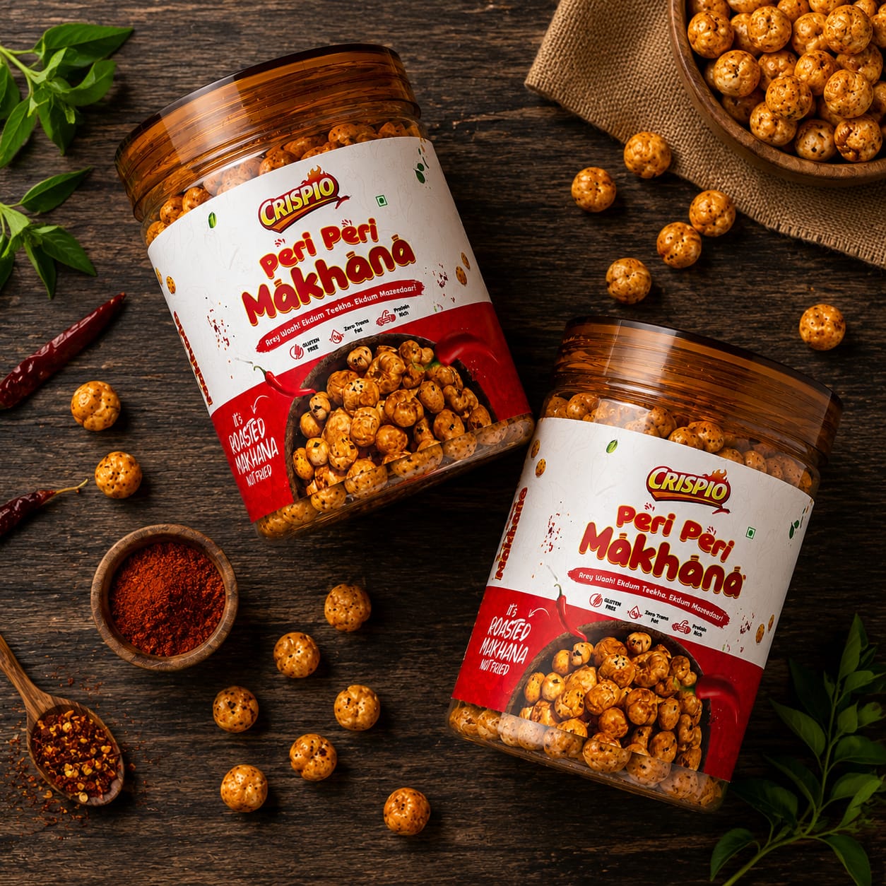 Crispio Peri Peri Makhana Pack of 2 – Roasted Flavoured Makhana Snack — Image 3