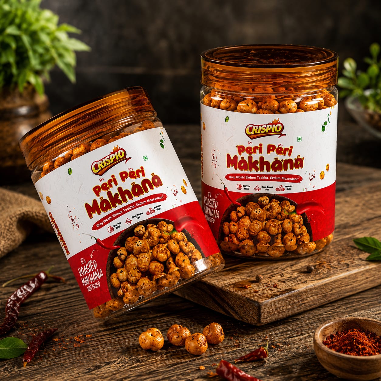 Crispio Peri Peri Makhana Pack of 2 – Roasted Flavoured Makhana Snack — Image 4